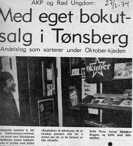 Avisklipp: Oktoberbokhandel i T&oslash;nsberg