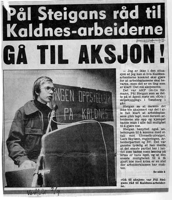 Avisklipp: P&aring;l Steigan: G&aring; til aksjon!