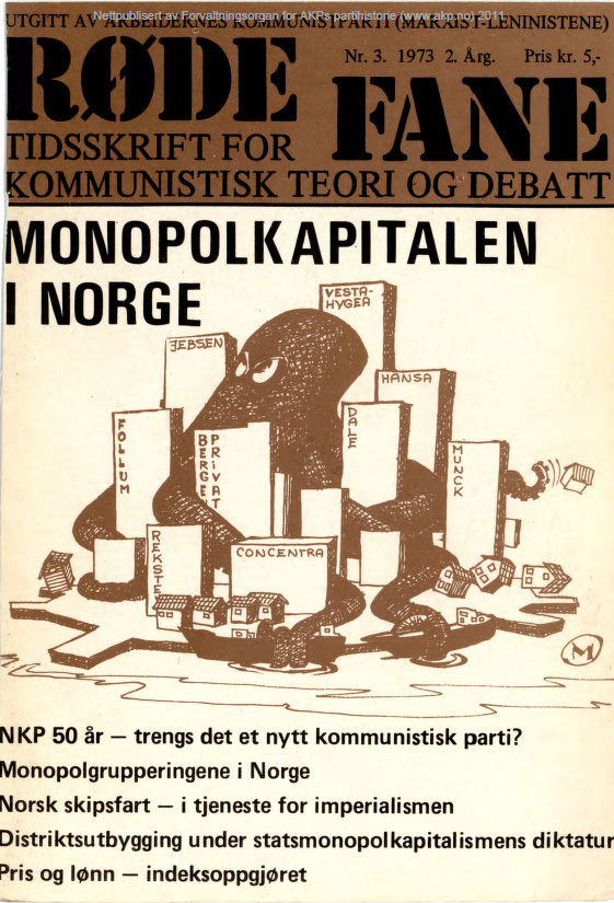Forside Røde Fane nr 3, 1973