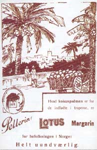 Baksidebilde: Annonse for Lotus margarin
