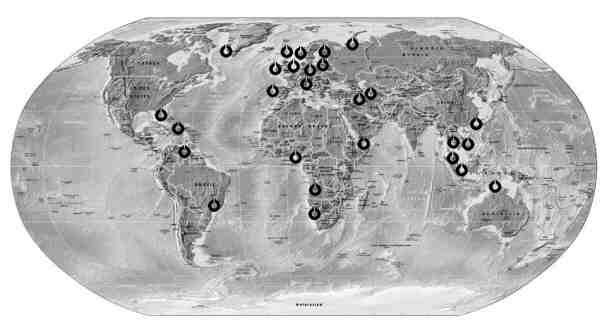 Kart over Statoils internasjonale interesser